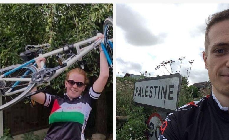 Cyclist riding out for the Big Ride for Palestine. Photos: Lucy Nichols/Thomas Gibbs