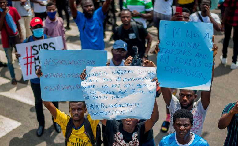 End Sars protest, Lagos, 13 October. Photo: Kaizenify / Wikimedia Commons / CC BY-SA 4.0 International, license linked at bottom of article