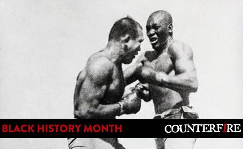 Jack Johnson fights James J Jeffries, 1910. Photo: Wikimedia Commons / Public Domain