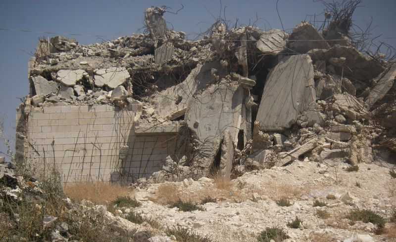 Demolished Palestinian home. Photo: Joe Skillet/cropped from original/licensed under CC2.0, linked at bottom of article