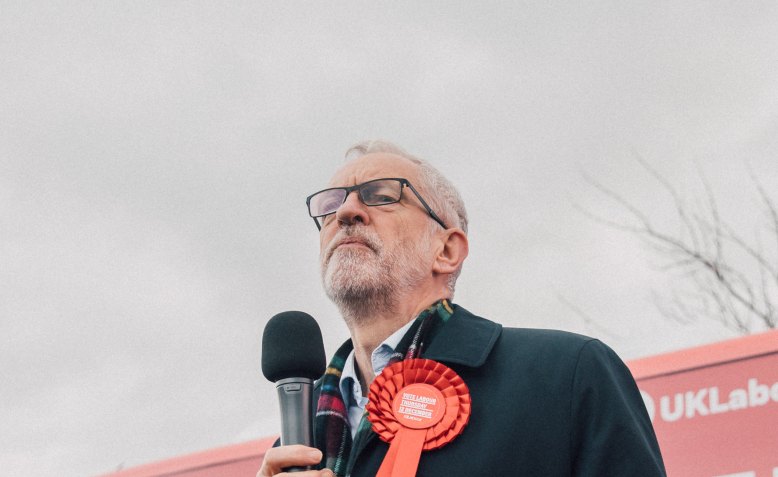 Jeremy Corbyn speaking at a rally