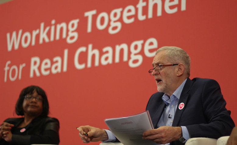 Jeremy Corbyn speaking at Labour conference