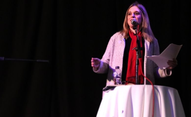 Laura Smith at a meeting.