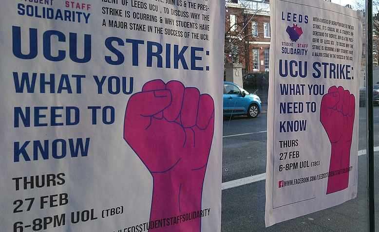 Strike posters in Leeds, February 2020