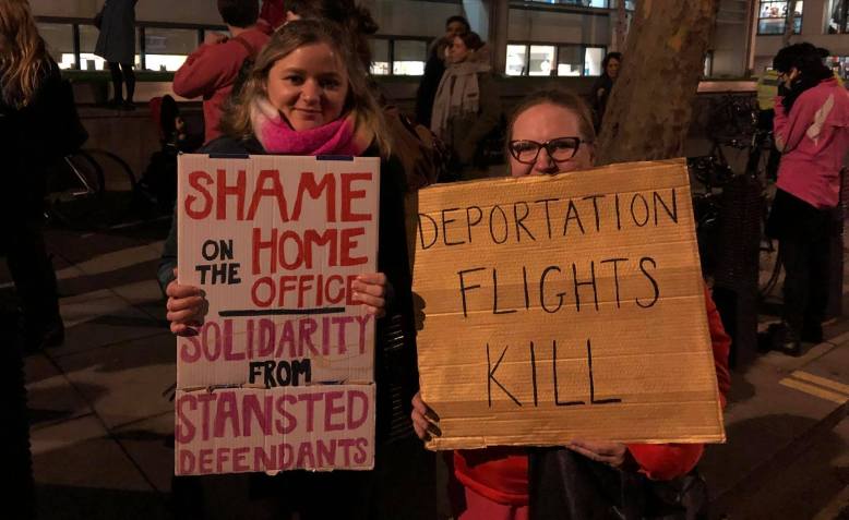 Solidarity with the Stansted 15 protest, December 2018