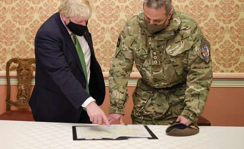 Boris Johnson in Kyiv, February 2022. Photo: Flickr/Andrew Parsons 