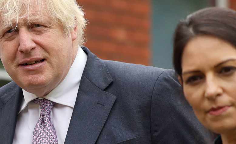 Boris Johnson and Priti Patel in Surrey, July 2021. Photo: Number 10/Tim Hammond 