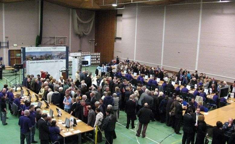 Archive image - Some of the counting going on.