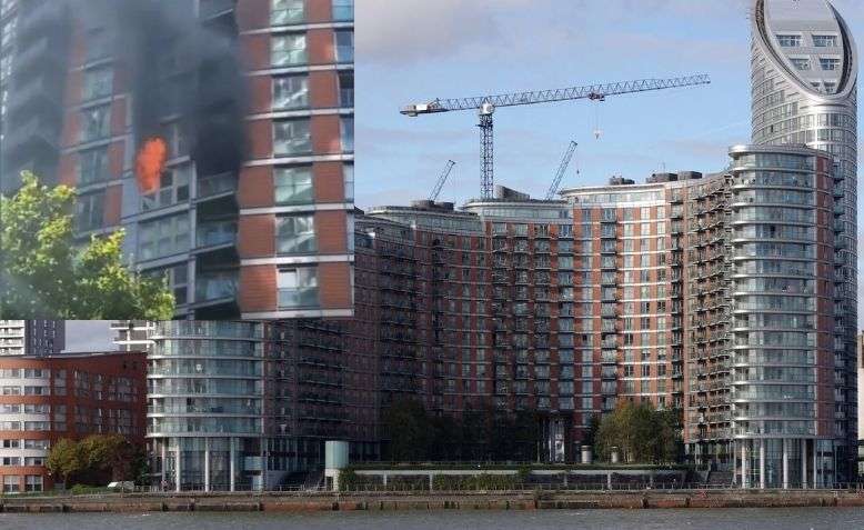 Fire on the 9th Floor of New Providence Wharf, London.