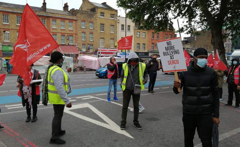 Royal London Hospital catering workers picket line