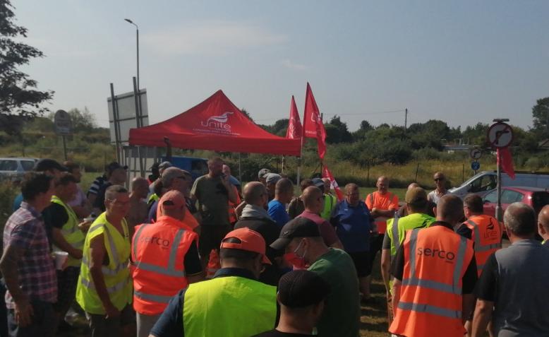 Refuse workers on strike in Bexley