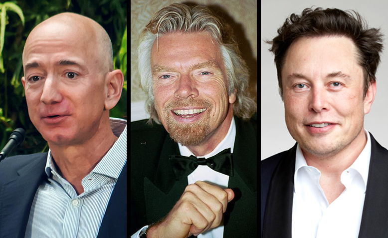 Jeff Bezos, Richard Branson, Elon Musk