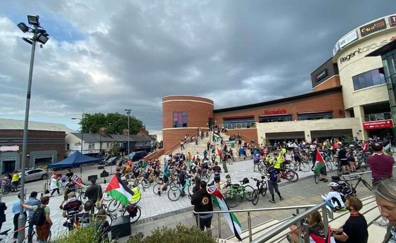 Riders for the Big Ride for Palestine gather.