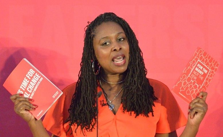 Dawn Butler speaking at the 2020 Labour Party deputy leadership election hustings in Bristol.