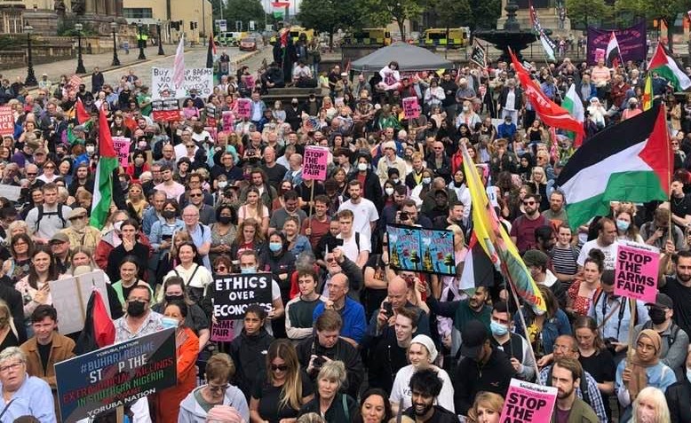 Rally in Liverpool against the arms fair | Photo: Lindsey German