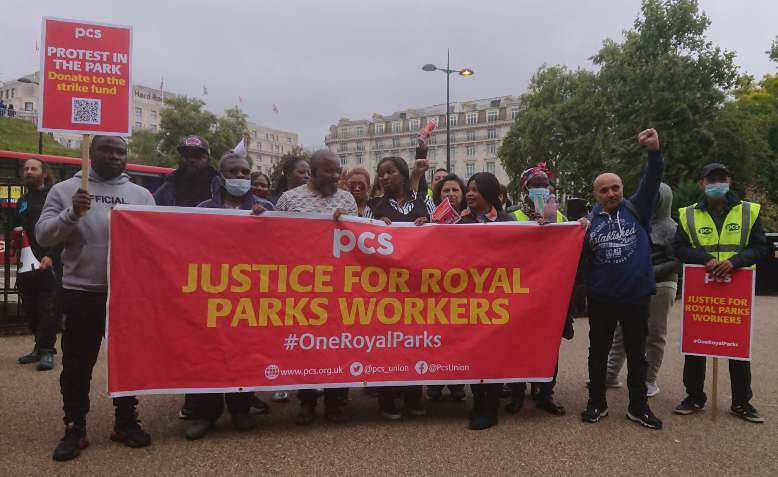 Royal Parks strike rally