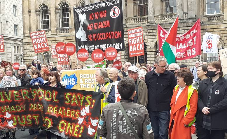 Liverpool anti-arms fair protest