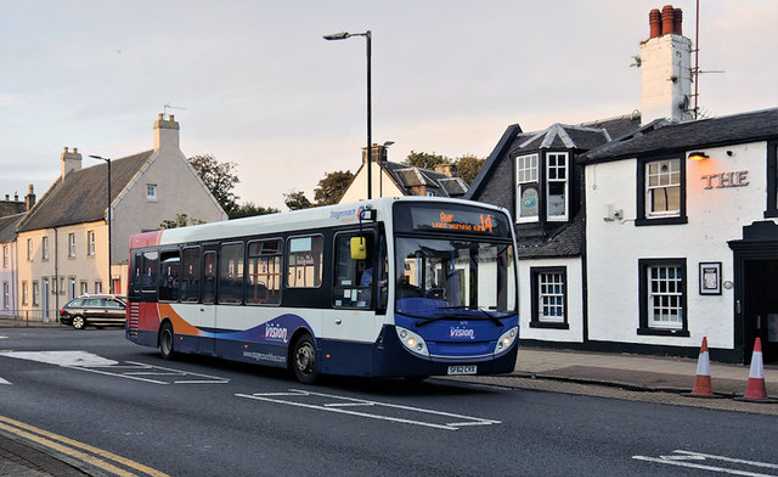 Stagecoach bus in Irvine. Photo: David Dixon/cropped from original/licensed under CC2.0, linked at bottom of article