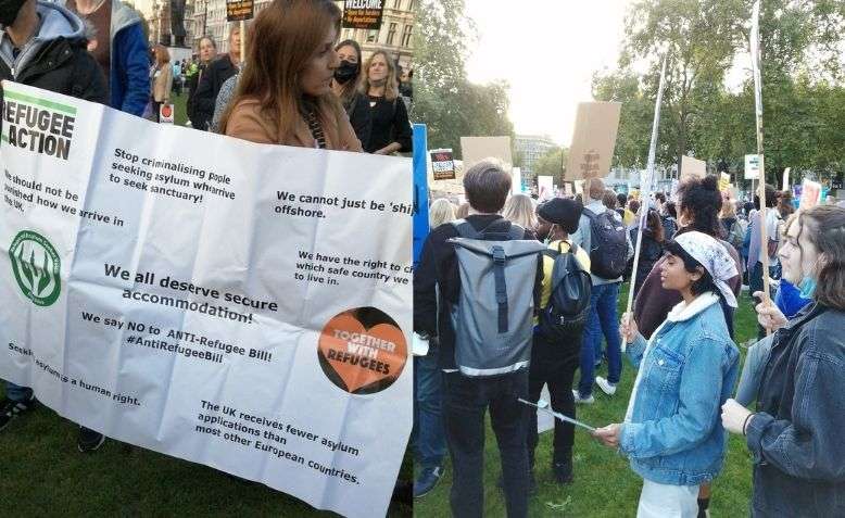 From the Together with Refugees protest in London.