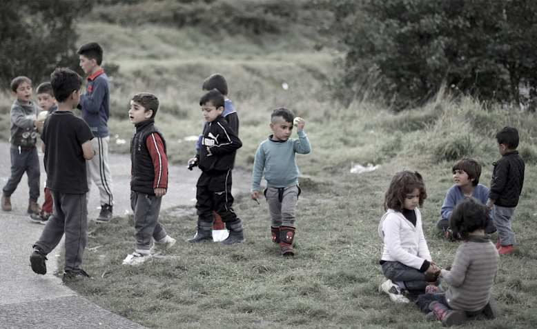 Refugee children in Dunkirk, 2017. Photo: David Bailey