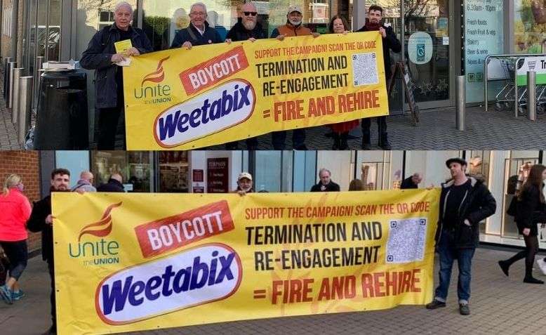 Weetabix workers on strike.