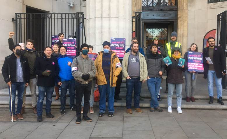 LSE picket line, 1 December