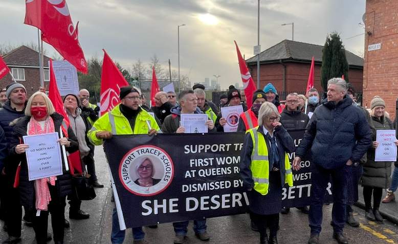 Protest in support of Tracey Scholes