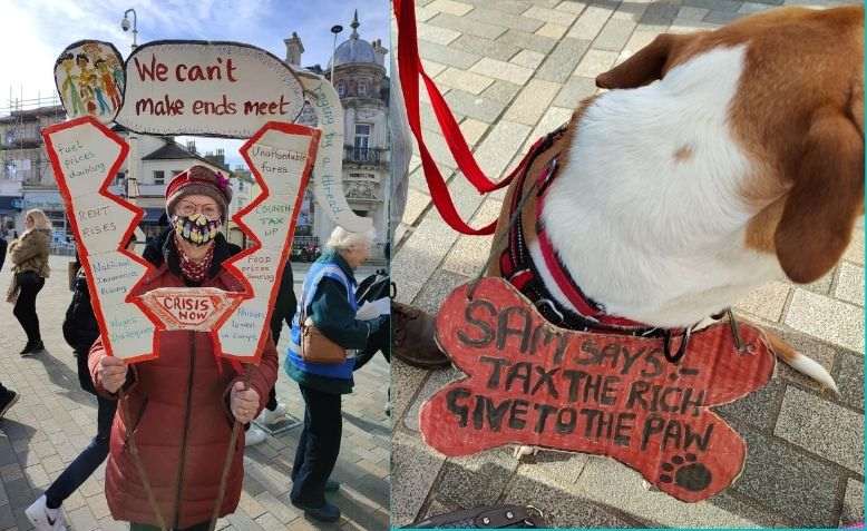 Protestors at Eastbourne.