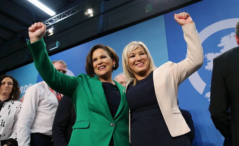 Sinn Féin President Mary Lou McDonald and Vice President Michelle O'Neill