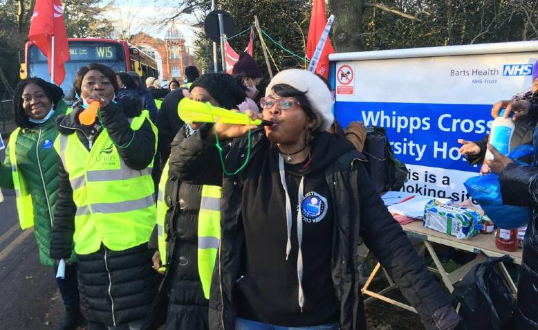 Whipps Cross Hospital picket line