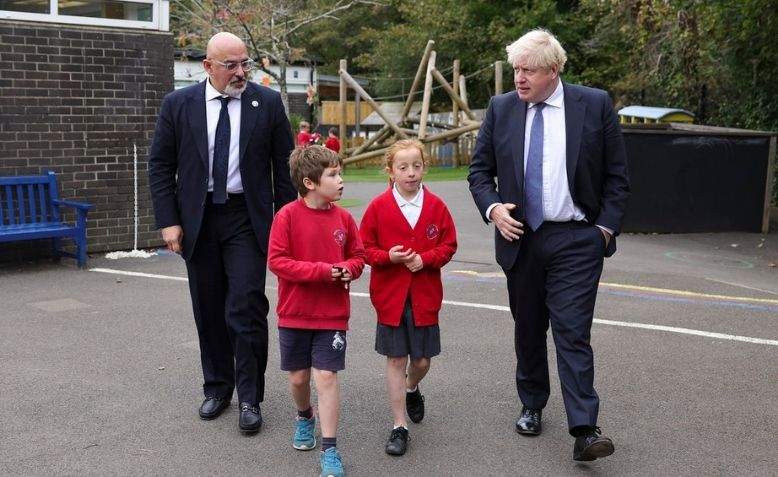 Boris Johnson and Education Secretary, Nadhim Zahawi visit the Westbury-on-Trym Church of England Academy in Bristol