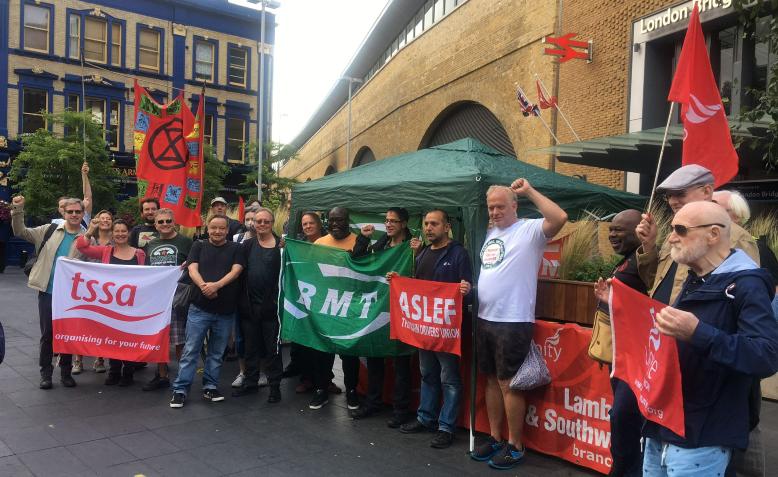 London Bridge picket line, 27 July