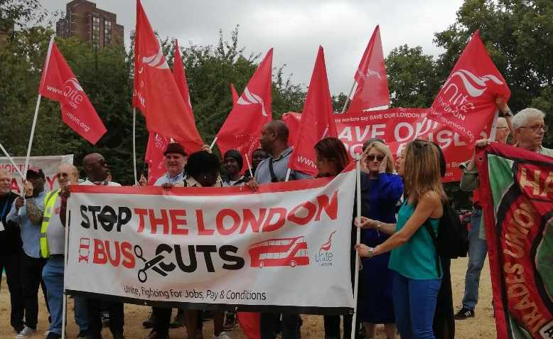 Protest against bus cuts, Photo: Peter Bird