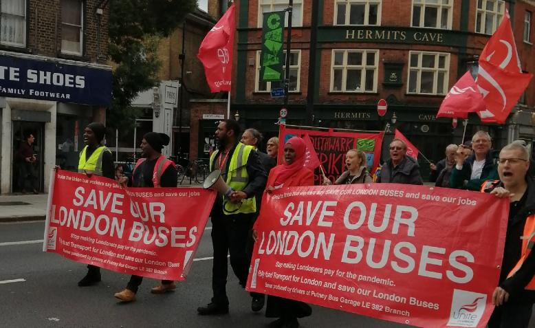 Save London buses protest