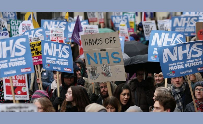 Picture from the NHS protests in 2018.