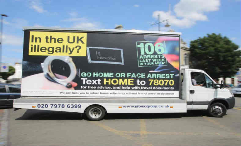 May's Go Home campaign. Photo: Rick Findler