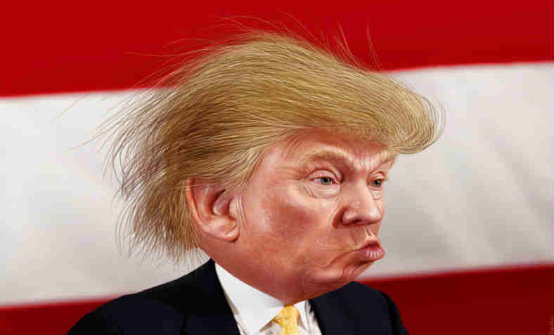 Caricature of Donald Trump. Photo: Michael Vadon