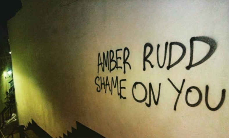 Amber Rudd graffiti in Hastings. Photo: Chrissy Brand