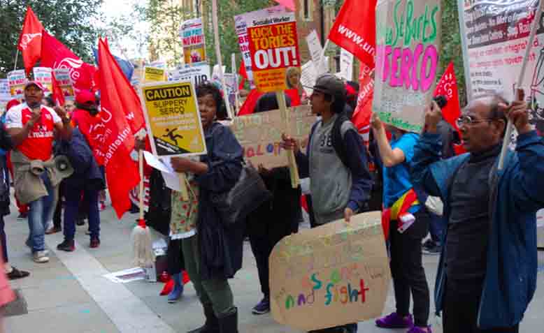 Barts workers on the picket line. Photo: Ellen Graubart