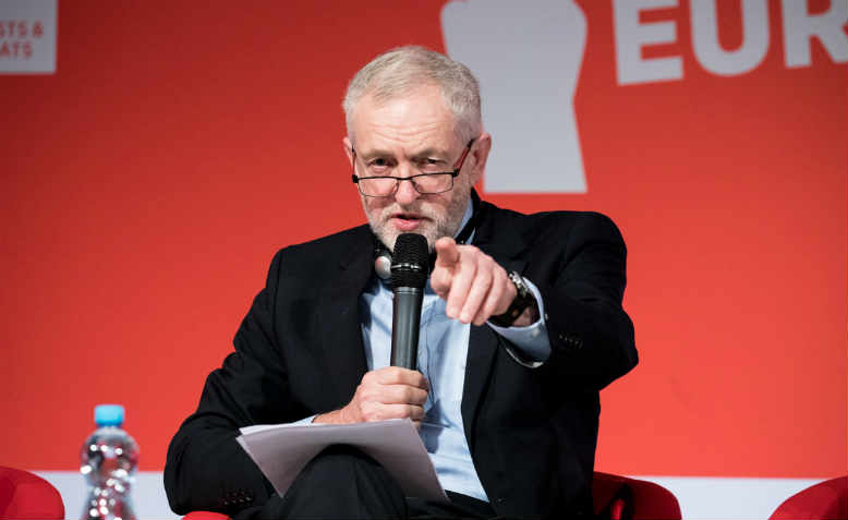 Jeremy Corbyn discussing democracy in Prague in 2016. Photo: Flickr/PES Communications 