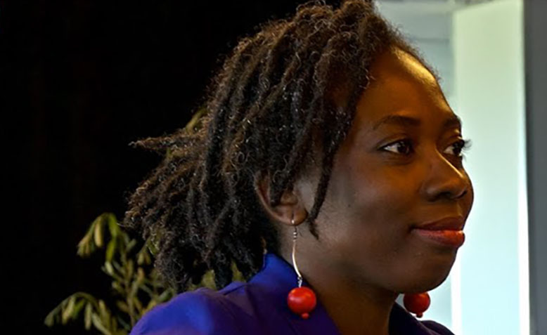 Danielle Obono, France Insoumise MP. Photo: Youtube / France Insoumise 2e circo du Gard