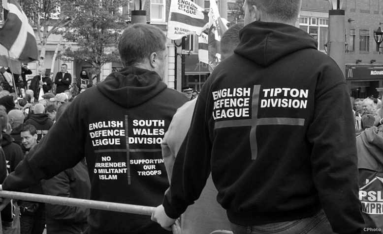 The now-defunct English Defence League on patrol in 2014. Photo: Flickr/Chris FPage