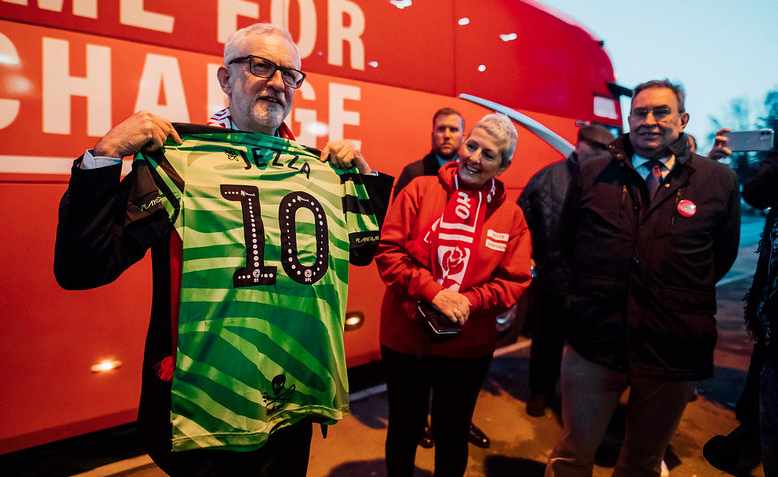 Jeremy Corbyn visiting Forest Green Rovers Football Club in 2019. Photo: Flickr/Jeremy Corbyn  