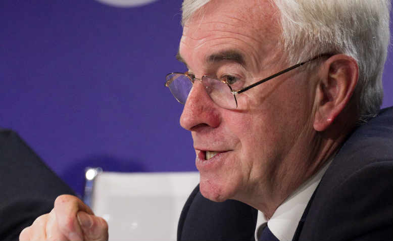 John McDonnell talking to capitalists at the World Economic Forum in Davos in 2018. Photo: Flickr/Greg Beadle