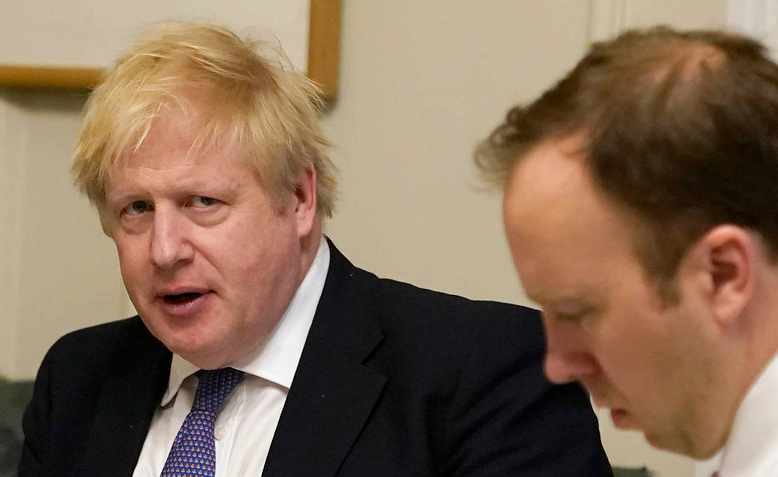 Boris Johnson and Matt Hancock, February 2020. Photo: Flickr/Andrew Parsons 