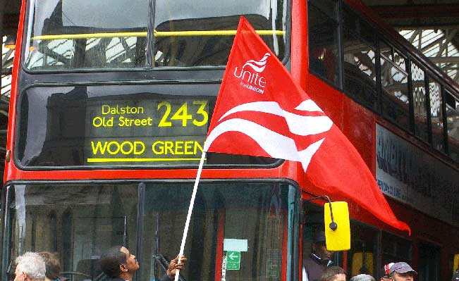 Bus strikers in 2012. Photo: Pete Murray