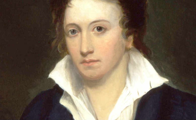 Detail from Alfred Clint’s portrait of Percy Bysshe Shelley, 1819. Wikimedia/National Portrait Gallery 