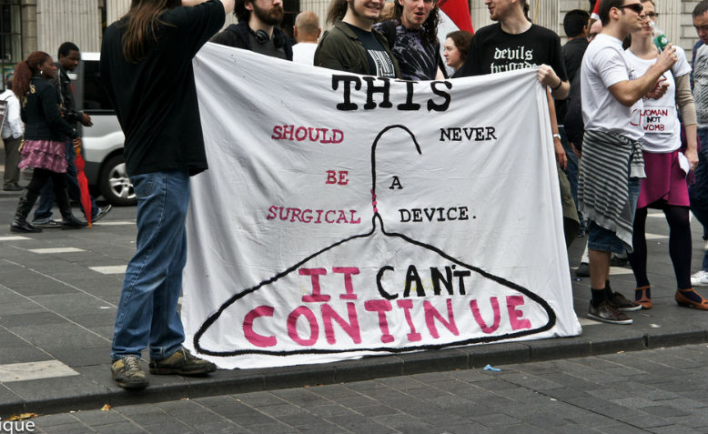 Pro-choice demonstrators on the street in 2011, Dublin. Photo: Flickr/William Murphy