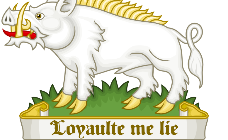 The White Boar badge of Richard III, “Loyaulte Me Lie” (Loyalty Binds Me). Graphic: Wikimedia/Sodacan