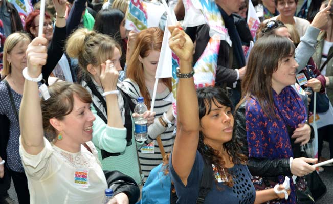 Teachers on the march in London, 2013. Photo: Anne Koerber